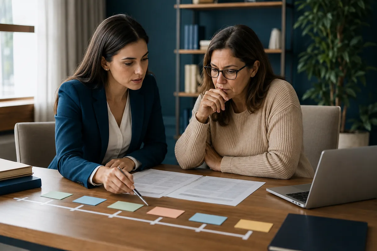 Advogada e cliente organizam extratos para provar origem dos valores