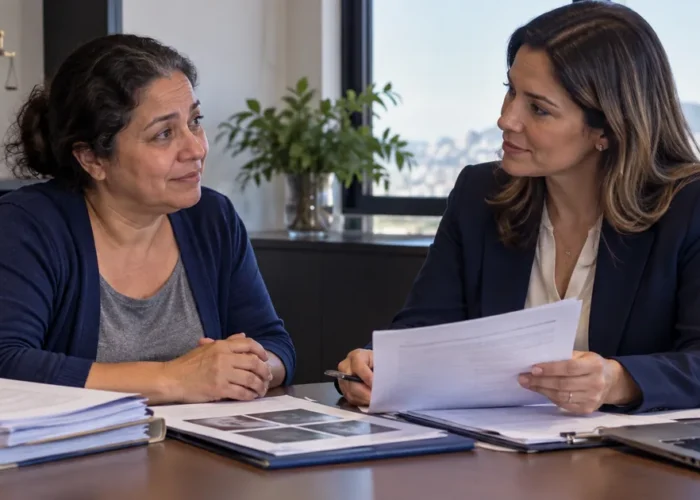 Trabalhadora recebe orientação sobre aposentadoria por incapacidade