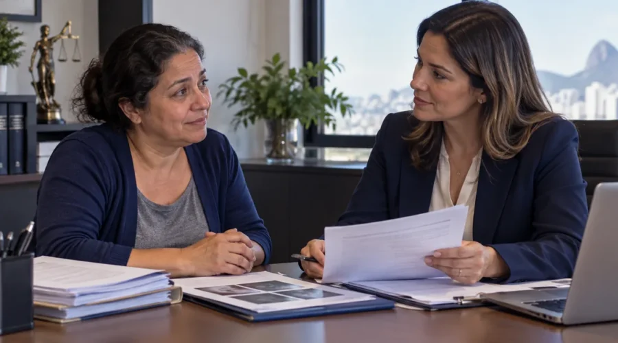 Trabalhadora recebe orientação sobre aposentadoria por incapacidade