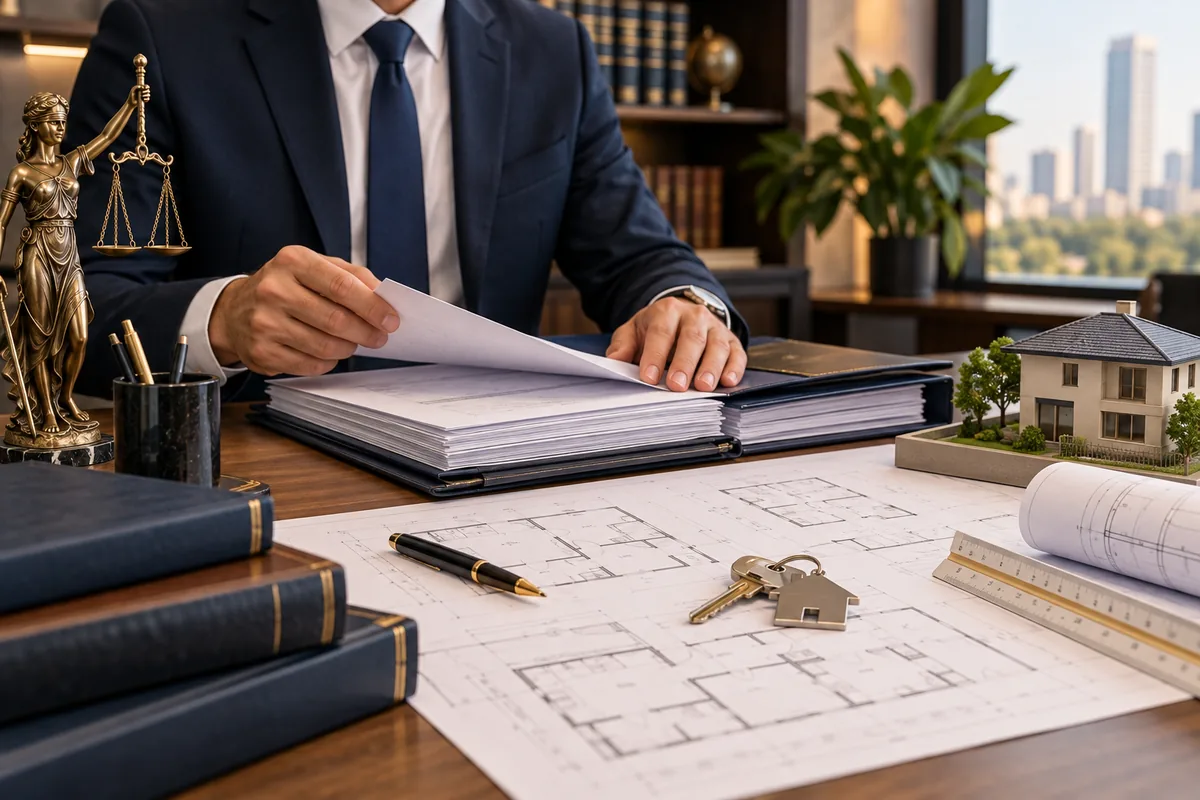 Advogado organiza documentos, planta e matrícula para regularização imobiliária