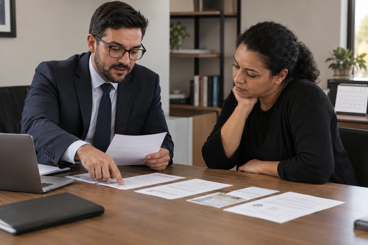 Advogado e cliente organizam provas para recurso previdenciário