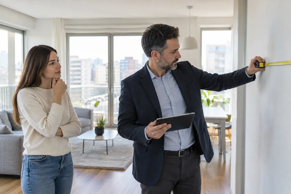 Profissional avalia apartamento para financiamento imobiliário