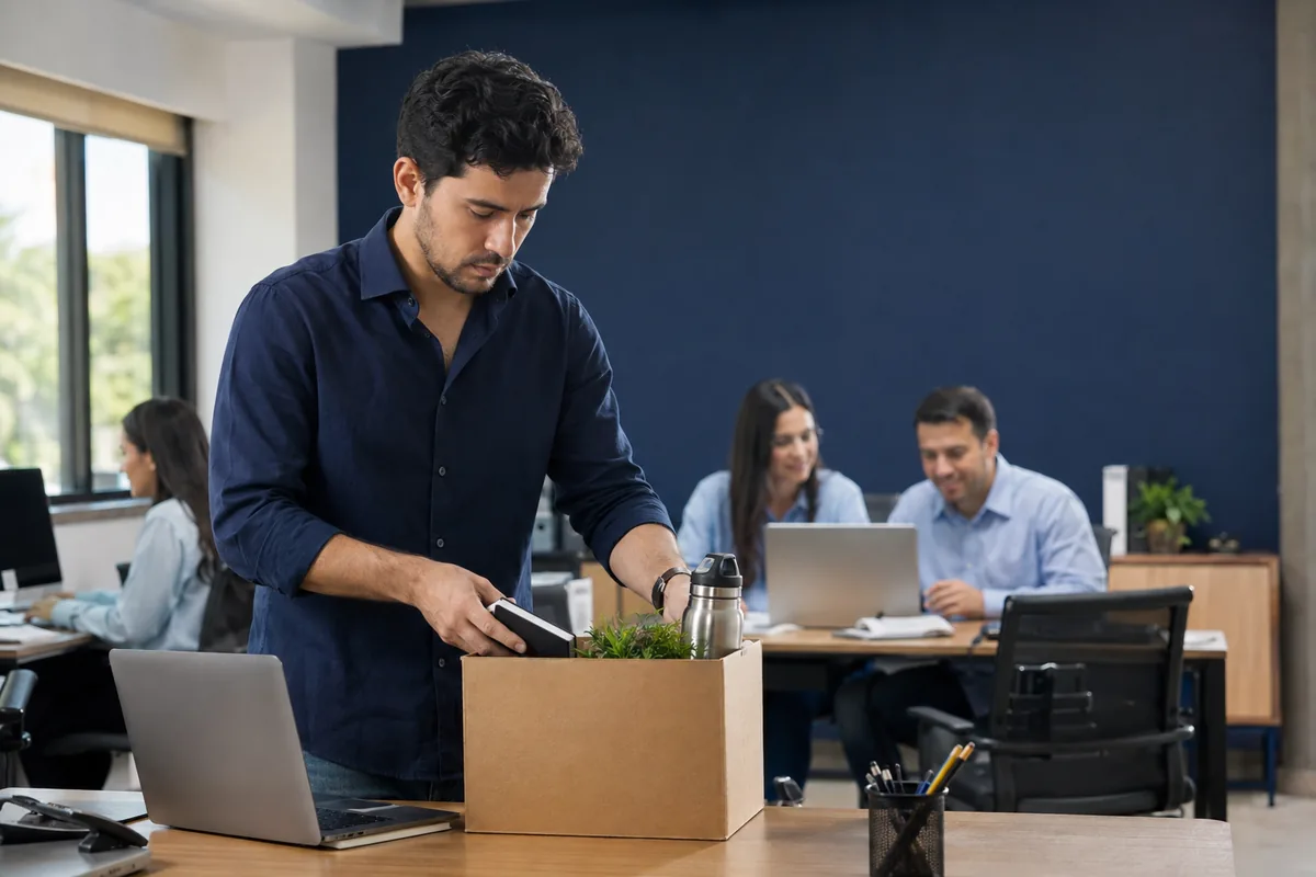Trabalhador organiza a mesa durante o aviso prévio
