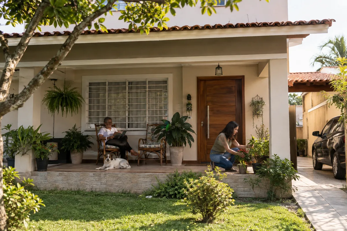 Casa residencial usada como moradia por integrantes da família