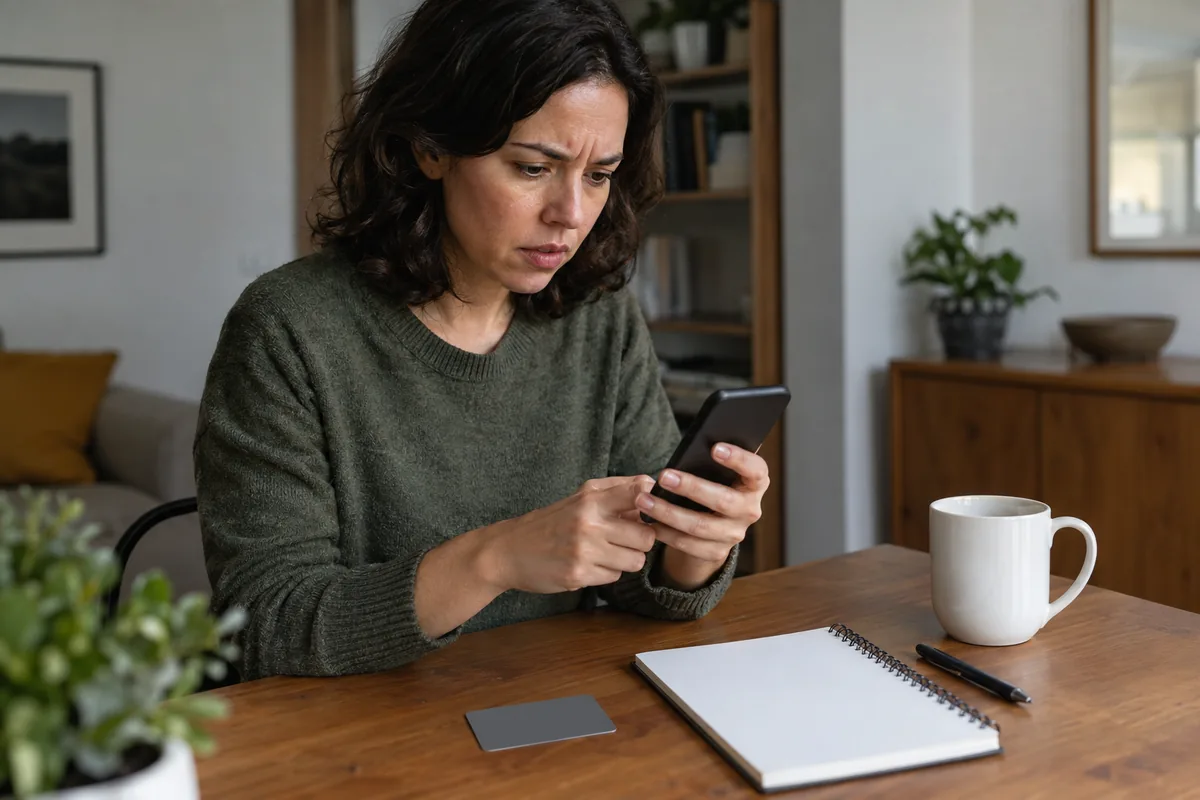 Cliente usa o celular após identificar operação bancária desconhecida