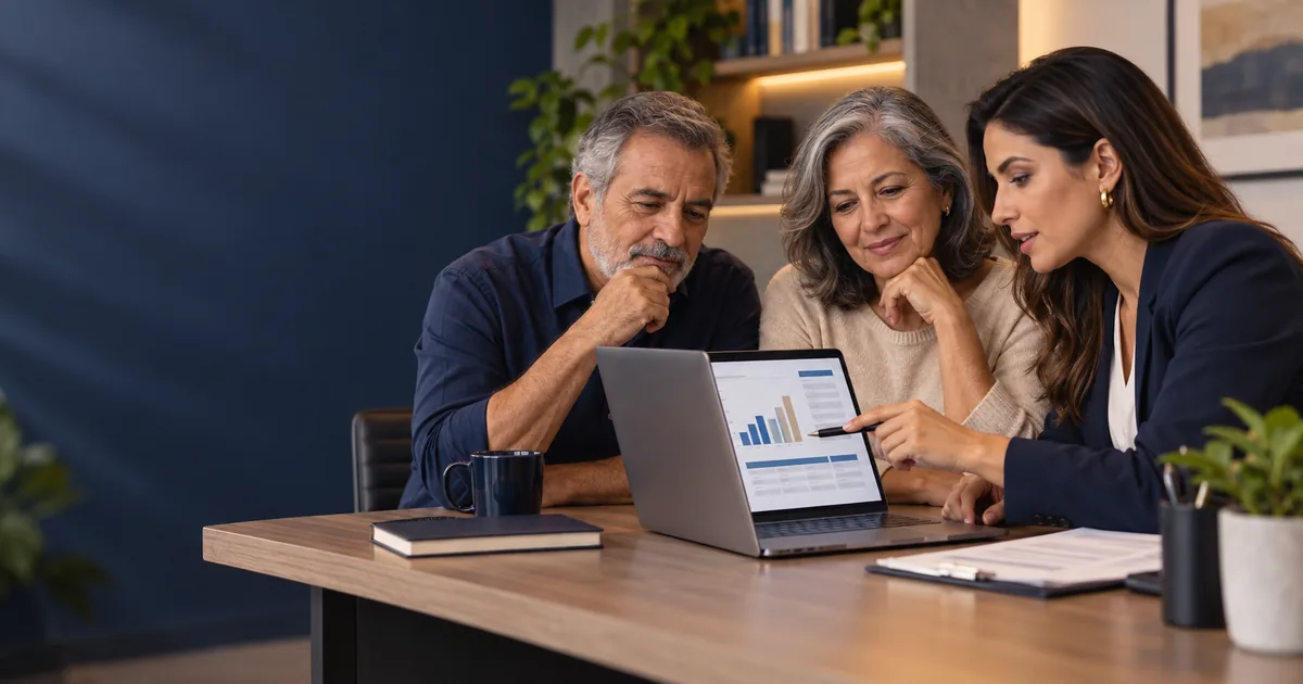 Casal e especialista analisam cálculo de benefício