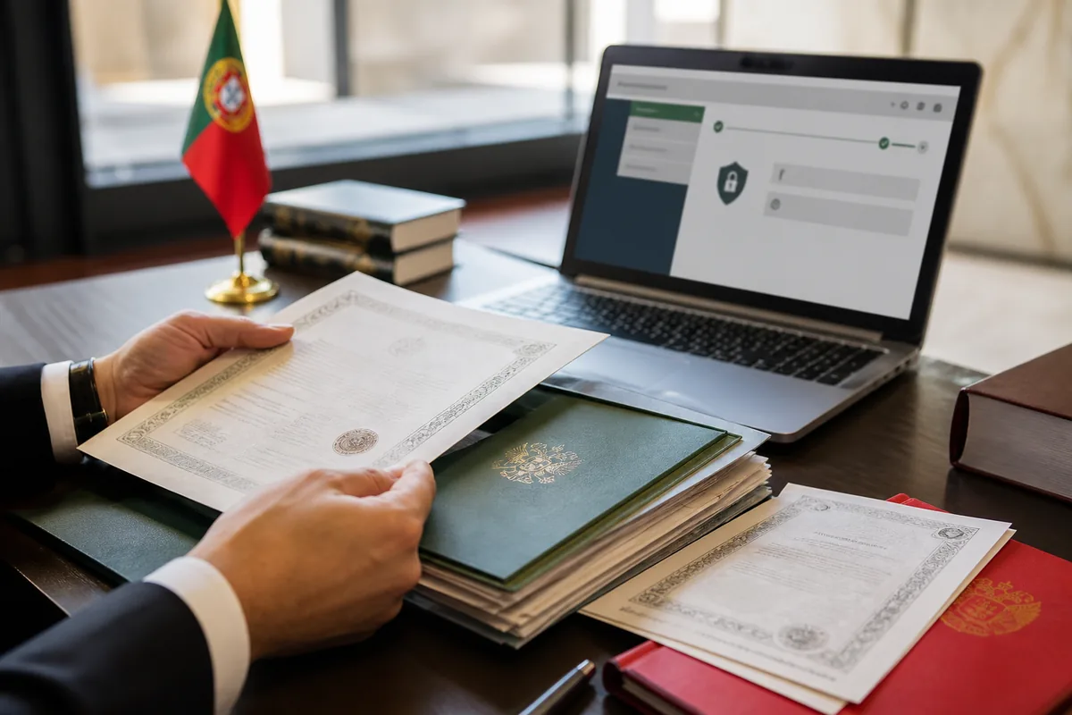 Advogado organiza documentos para pedido de cidadania portuguesa