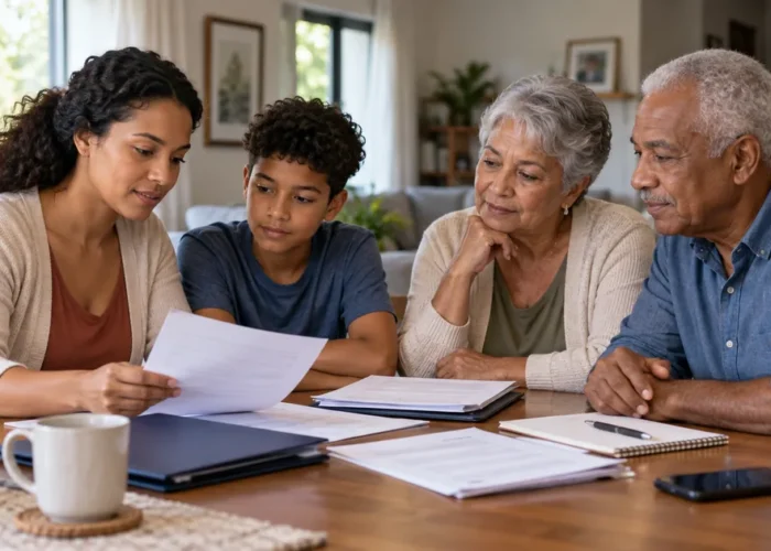 Família reúne documentos para identificar classe de dependente
