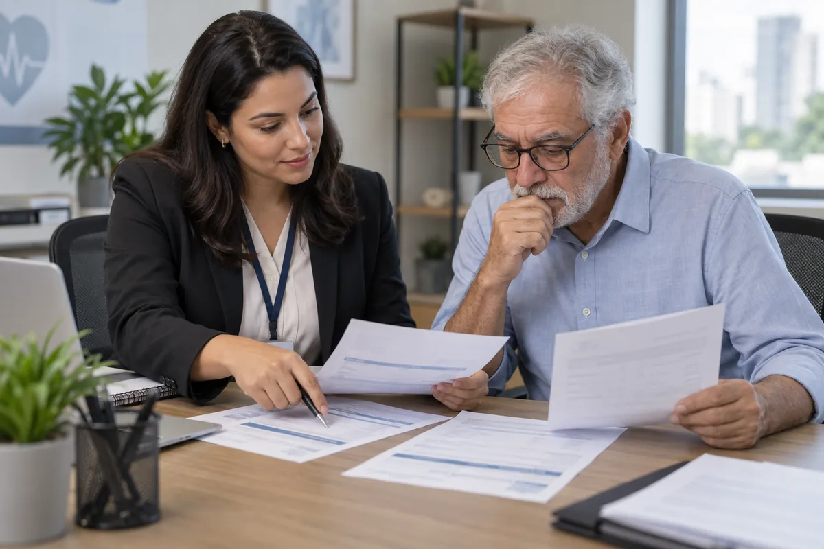 Profissional orienta beneficiário sobre valores cobrados pelo plano de saúde