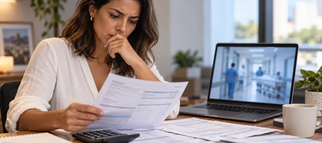Cobrança indevida no plano de saúde Consumidora analisa faturas e calcula cobrança indevida do plano de saúde