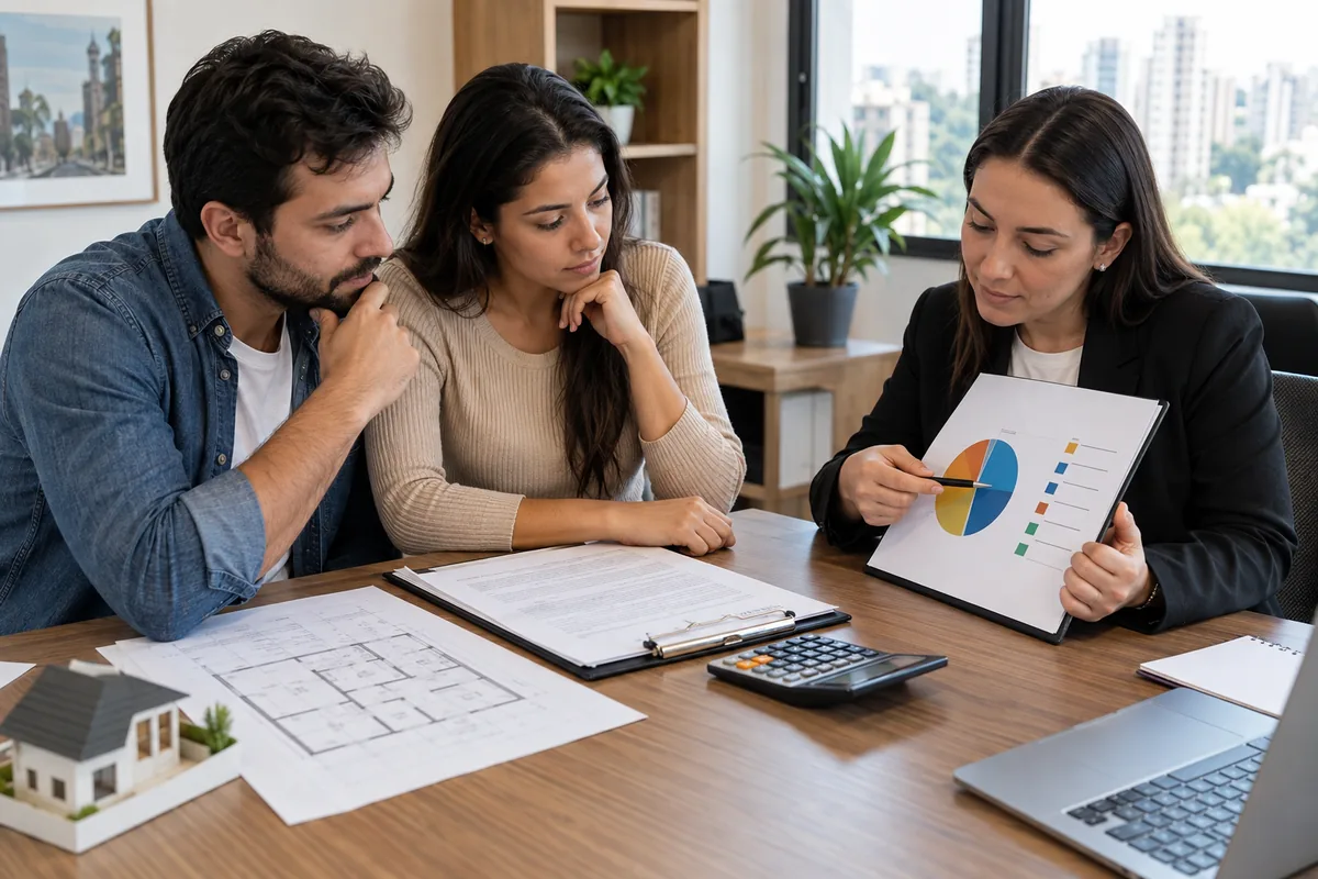 Compradores analisam despesas de aquisição de imóvel com assessora