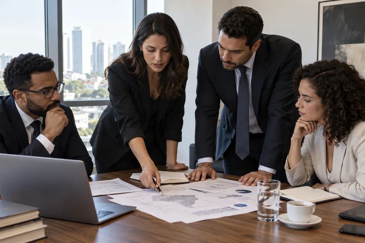 Equipe mapeia a operação antes de elaborar contrato empresarial