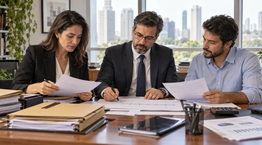 Equipe jurídica e empresarial prepara estratégia de defesa em execução fiscal