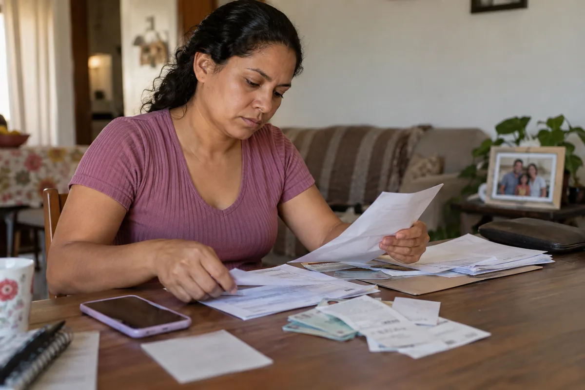 Mulher organiza documentos dos dependentes para solicitar auxílio-reclusão