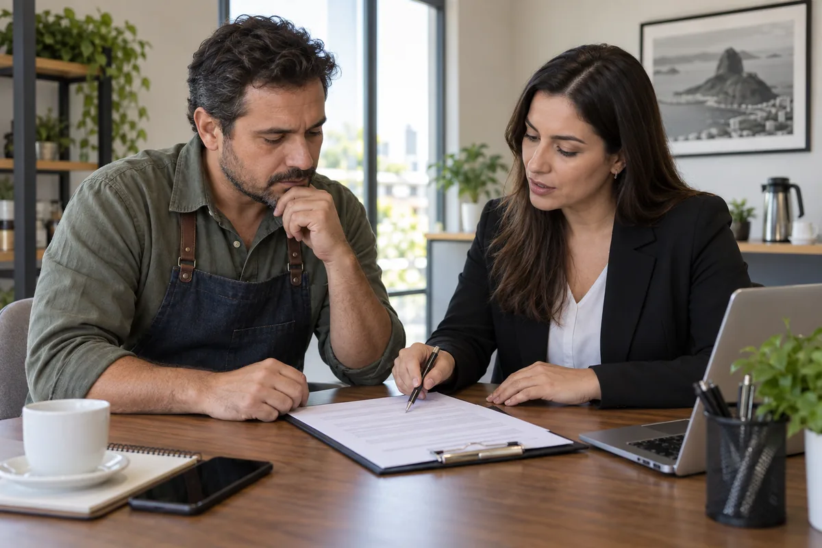 Consumidor e representante analisam solução para contrato não cumprido
