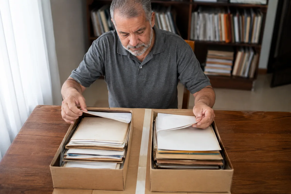 Segurado organiza documentos para comprovar direito adquirido na aposentadoria