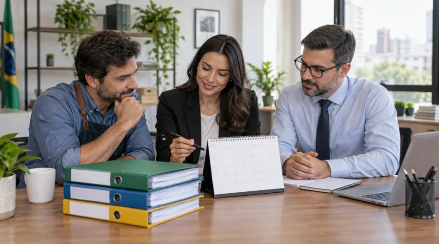 Equipe revisa calendário e pastas para evitar execução fiscal