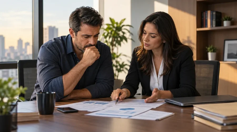 Empresário recebe orientação jurídica sobre dívida trabalhista sem recursos imediatos