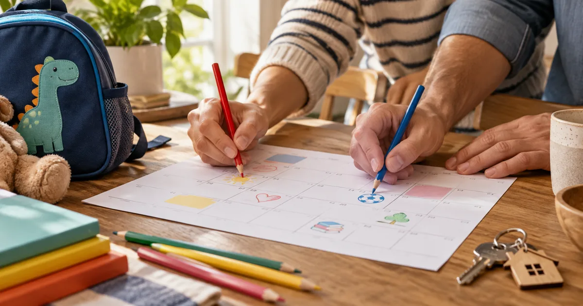 Pais organizam juntos o calendário familiar dos filhos