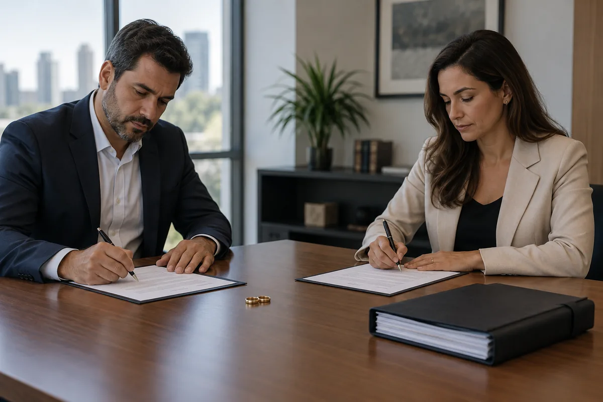 Casal formaliza o divórcio enquanto deixa a partilha para depois