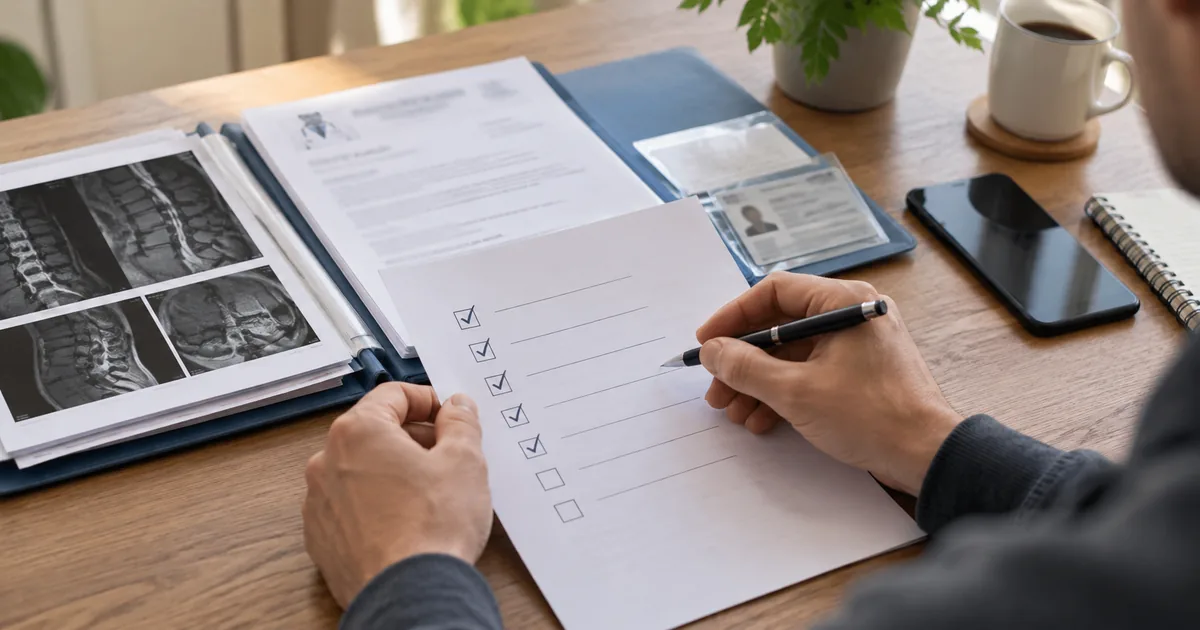 Checklist de documentos médicos e pessoais para o INSS
