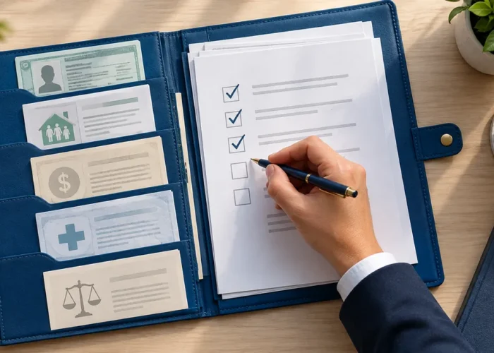 Checklist visual dos documentos necessários para o BPC
