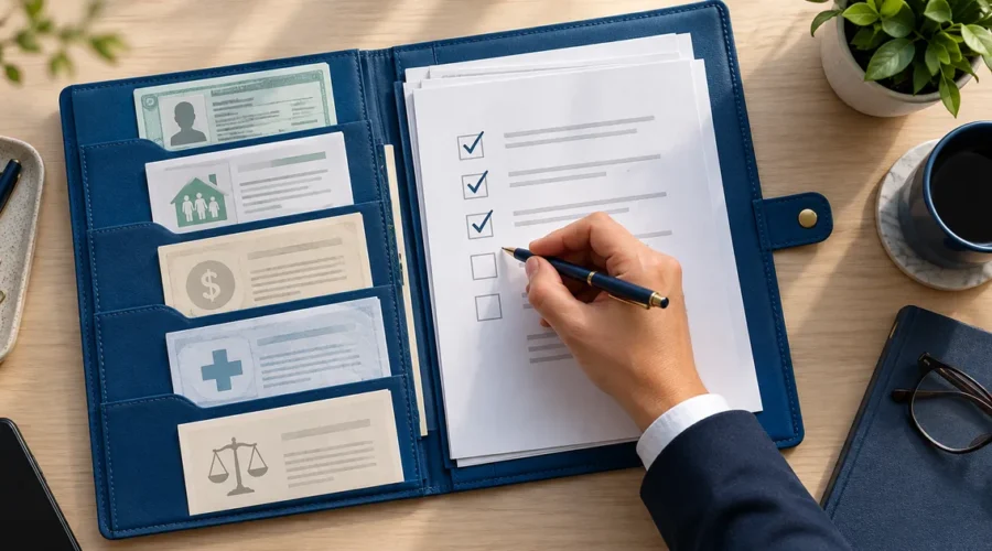Checklist visual dos documentos necessários para o BPC