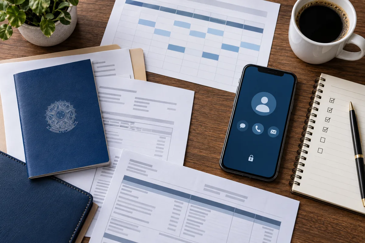 Documentos e canal seguro para contato com advogado trabalhista