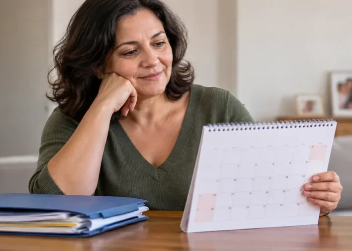 Mulher segura calendário ao analisar a duração da pensão por morte
