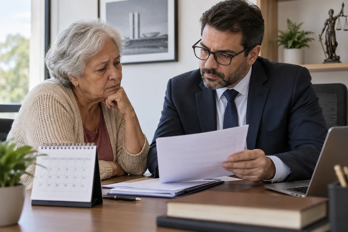 Beneficiária analisa decisão de cessação do BPC com advogado