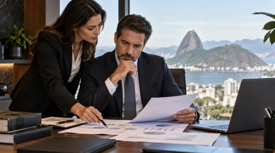 Executivo e advogada revisam plano de elisão fiscal