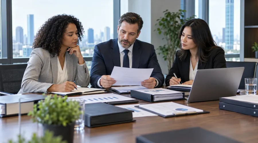 Equipe revisa elisão fiscal com documentação