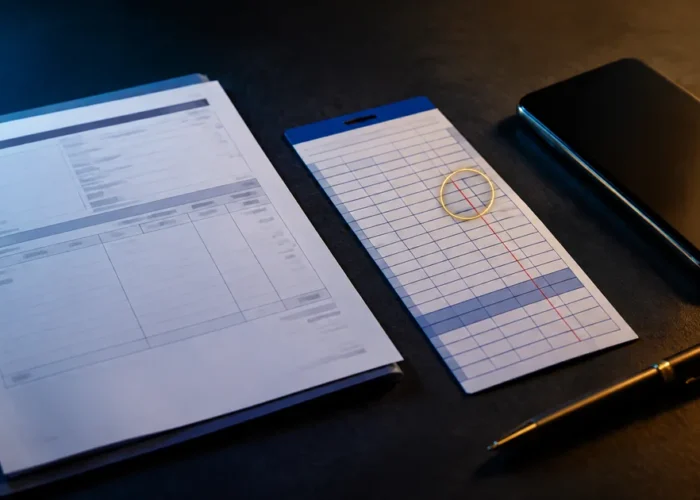 Contracheque e cartão de ponto com divergência em horas extras