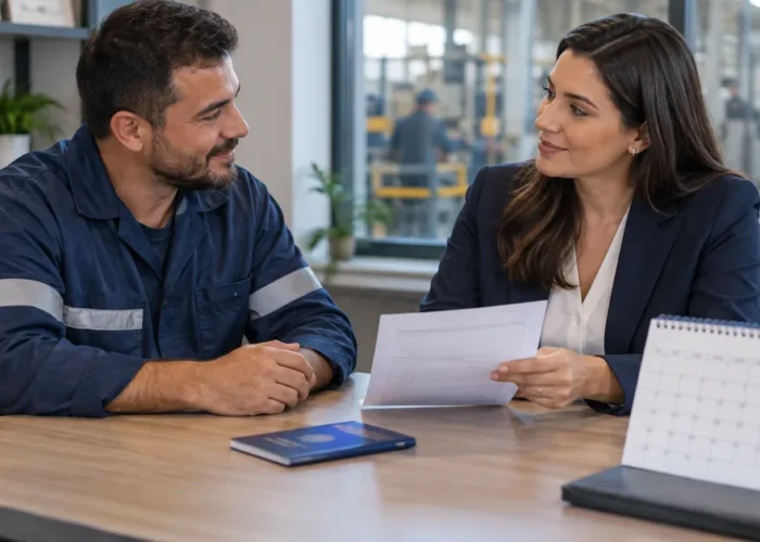 Trabalhador recebe orientação sobre estabilidade após acidente de trabalho