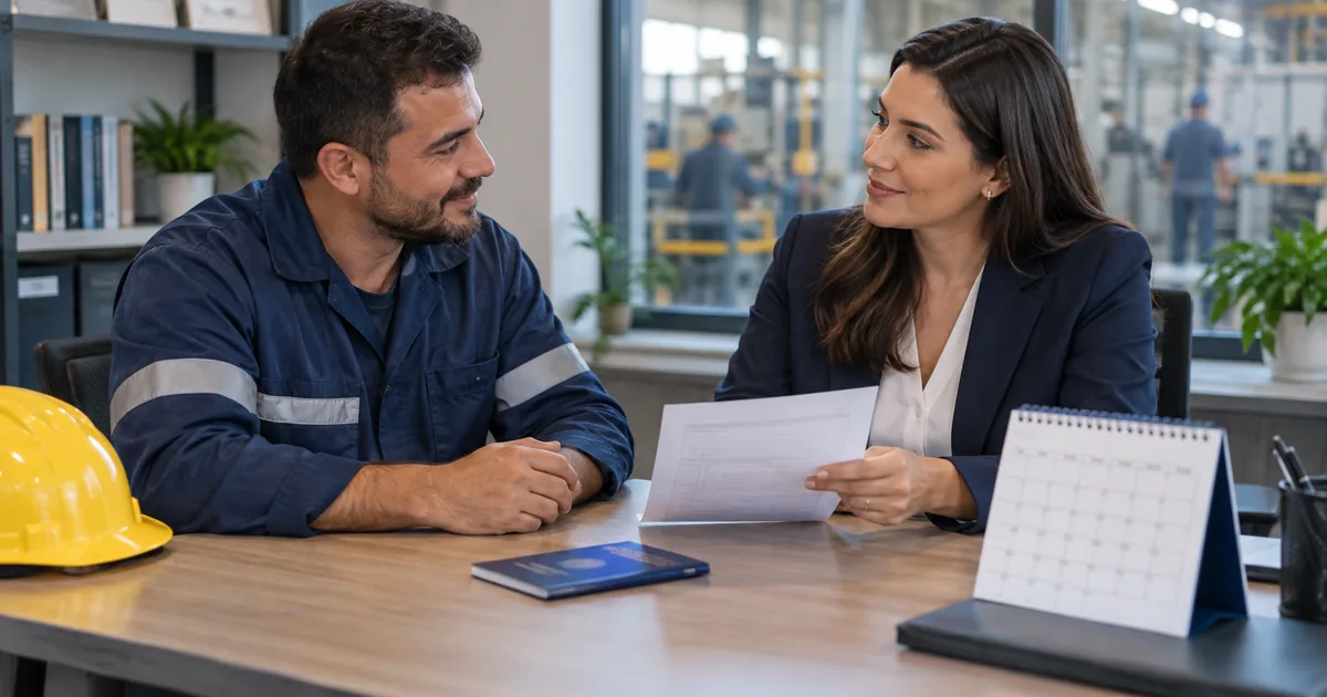 Trabalhador recebe orientação sobre estabilidade após acidente de trabalho