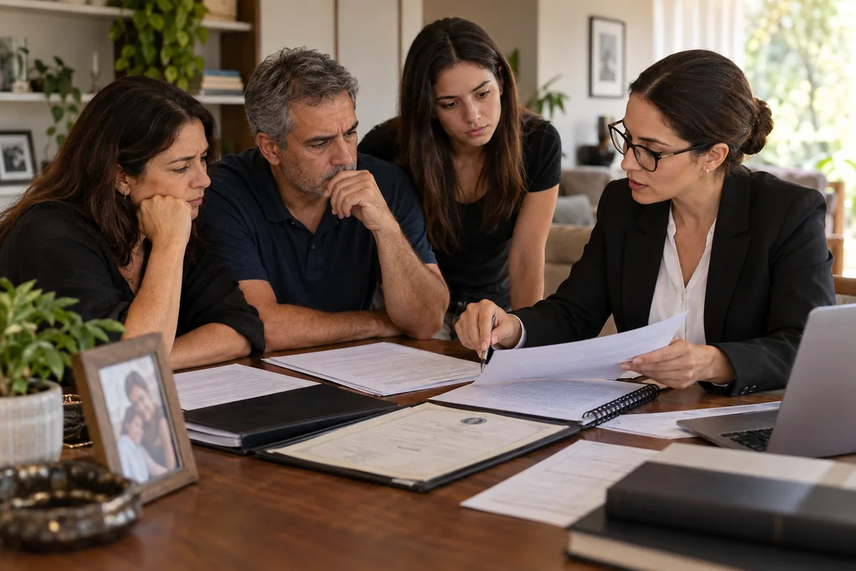 Família e advogada analisam documentos após falecimento