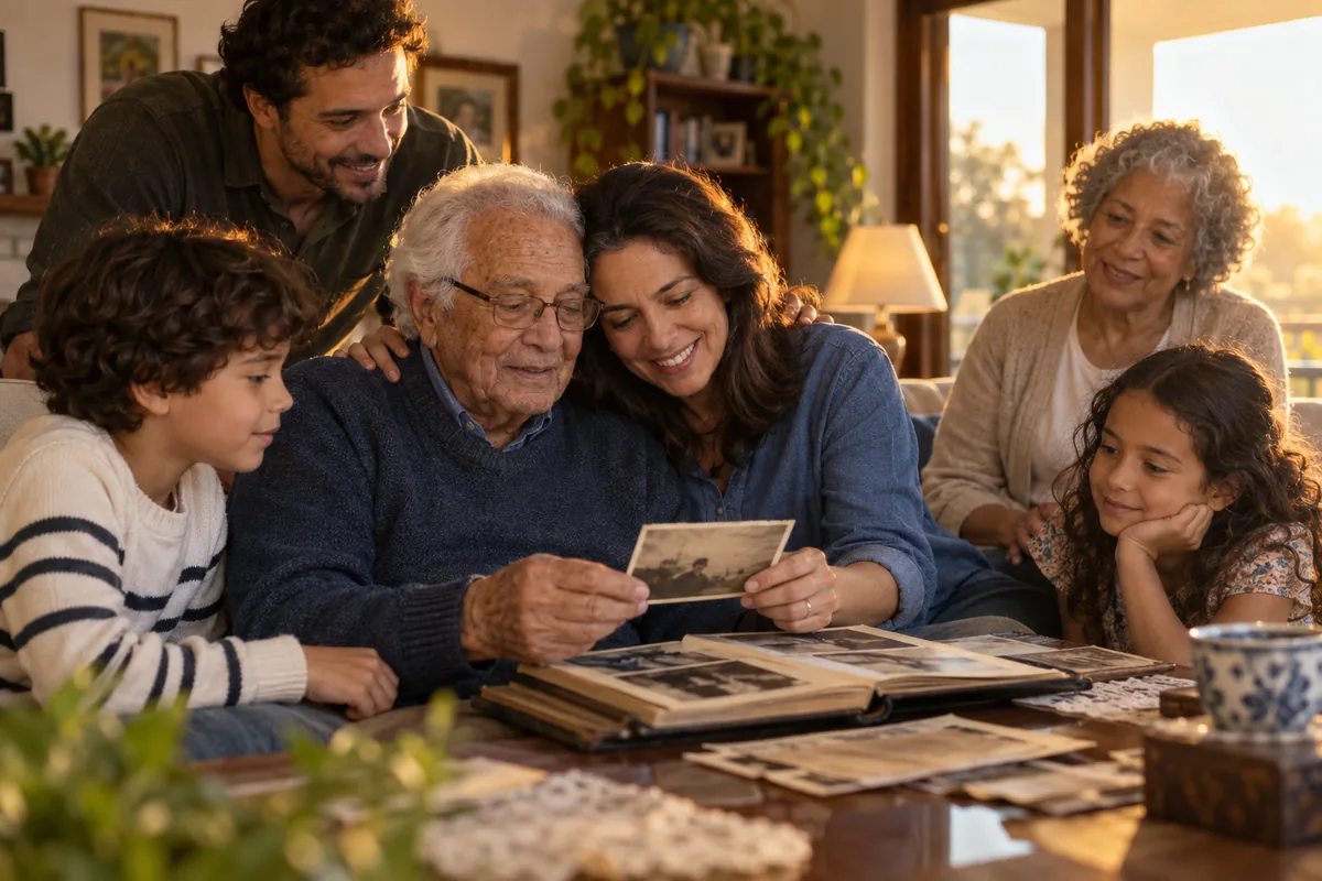 Família multigeracional relembra história construída por afeto