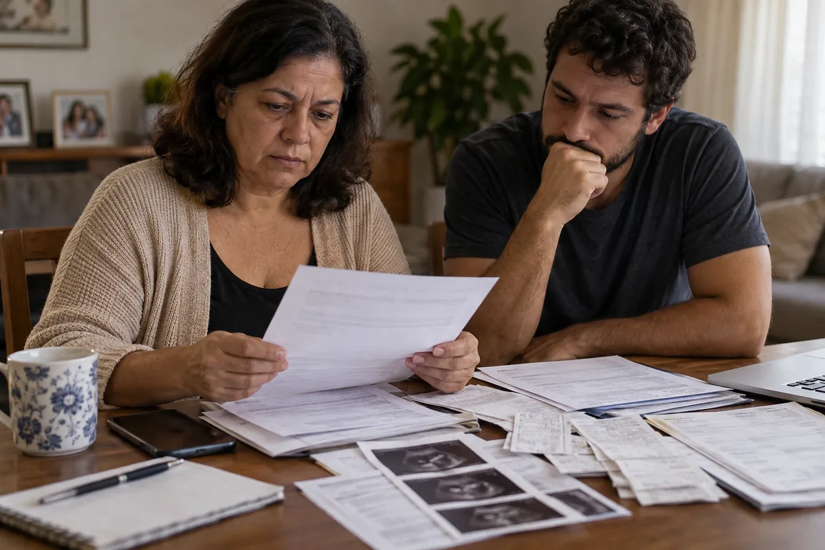 Paciente e familiar organizam negativa, relatório e comprovantes