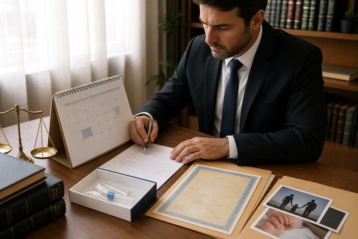 Advogado organiza calendário, DNA e documentos de investigação de paternidade