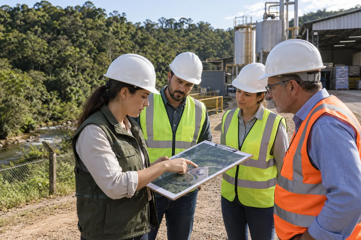 Equipe realiza visita técnica para planejar o licenciamento ambiental de empreendimento