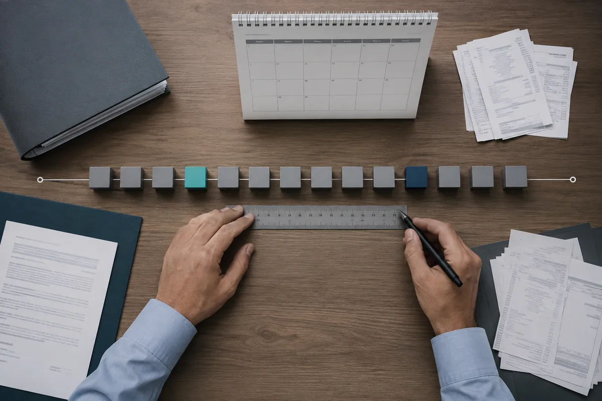 Linha do tempo com marcos para calcular a prescrição trabalhista