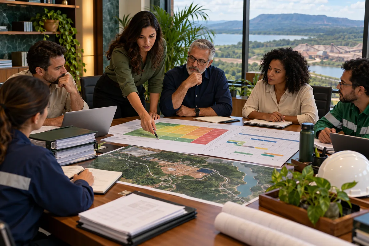 Equipe revisa riscos, licenças, prazos e mapa operacional