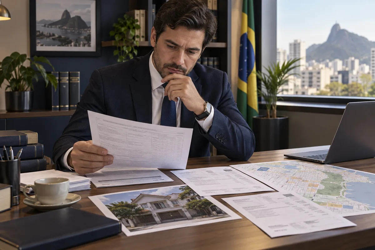 Advogado analisa documentos de IPTU, ISS e cadastro municipal