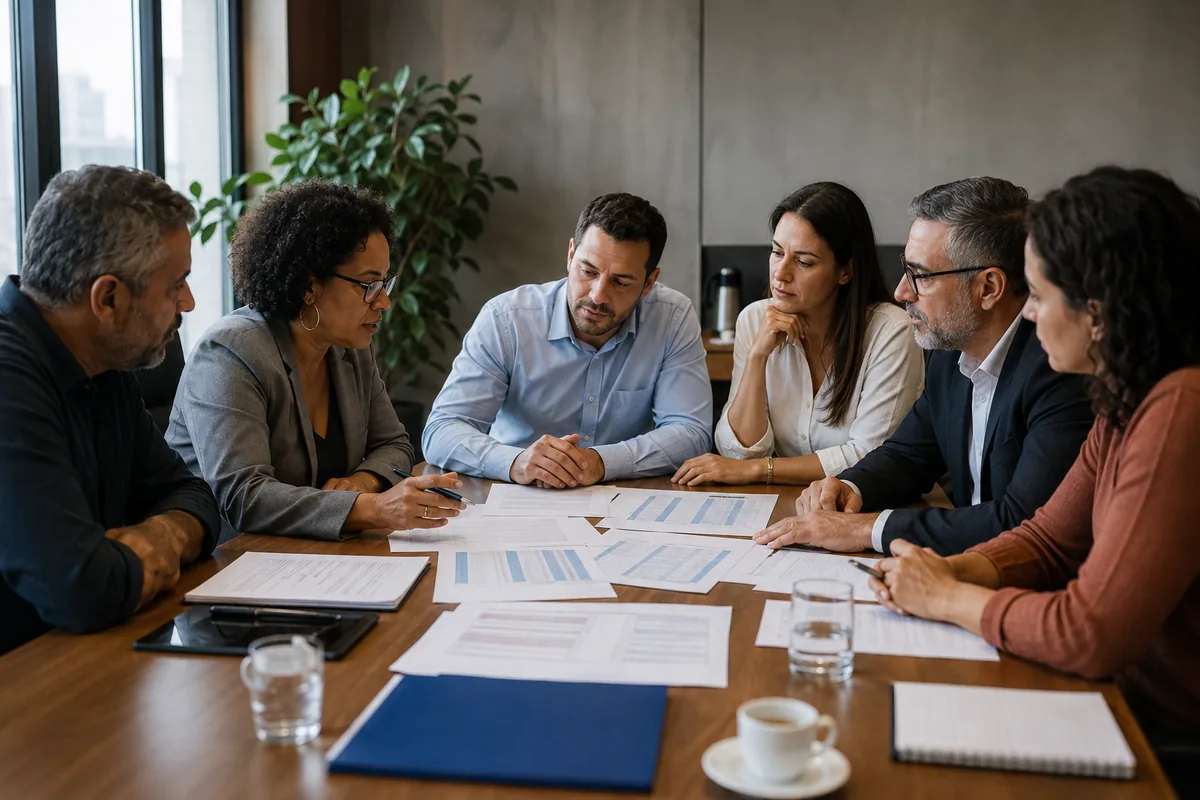 Representantes analisam cláusulas salariais em reunião