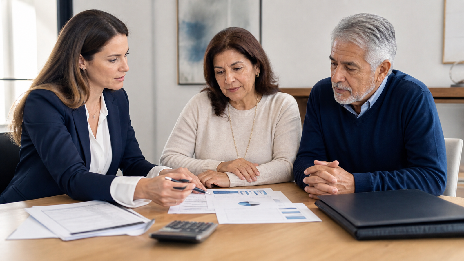 Advogada e familiares analisam o orçamento de um inventário
