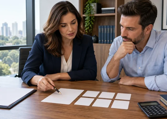 Advogada e cliente analisam entrada e parcelas do artigo 916