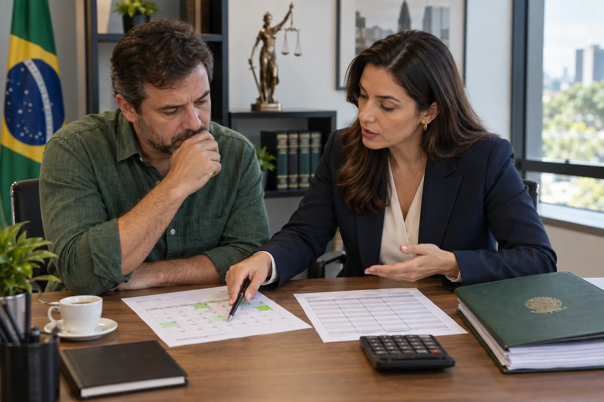 Advogada e empresário analisam calendário e condições de parcelamento de dívida fiscal
