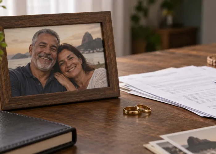 Fotografia do casal e documentos para pensão por morte do companheiro