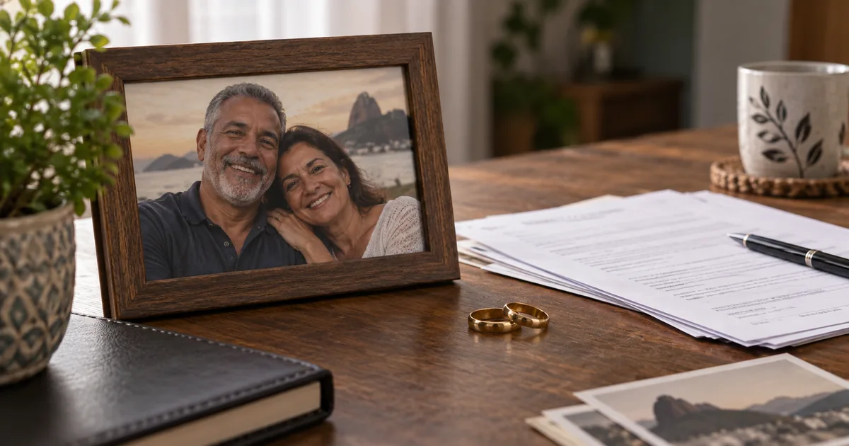 Fotografia do casal e documentos para pensão por morte do companheiro