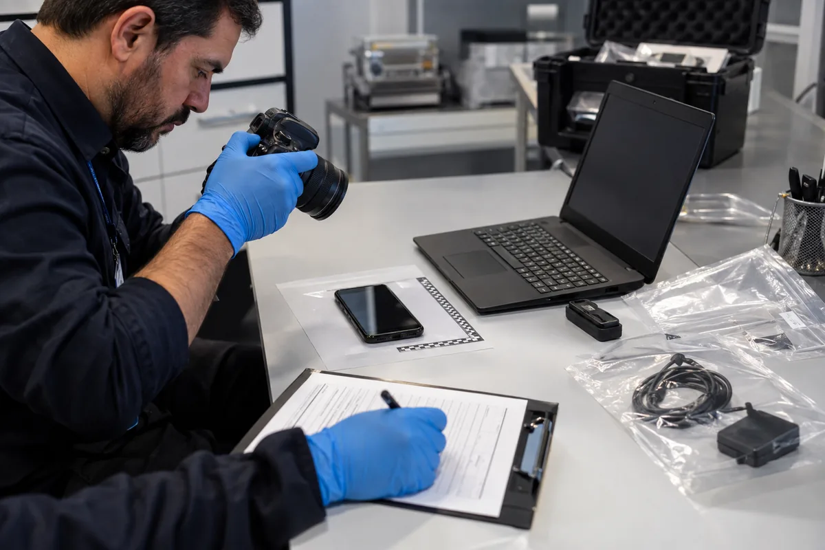 Perito registra smartphone e notebook para preservar evidências digitais